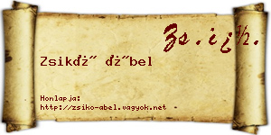 Zsikó Ábel névjegykártya